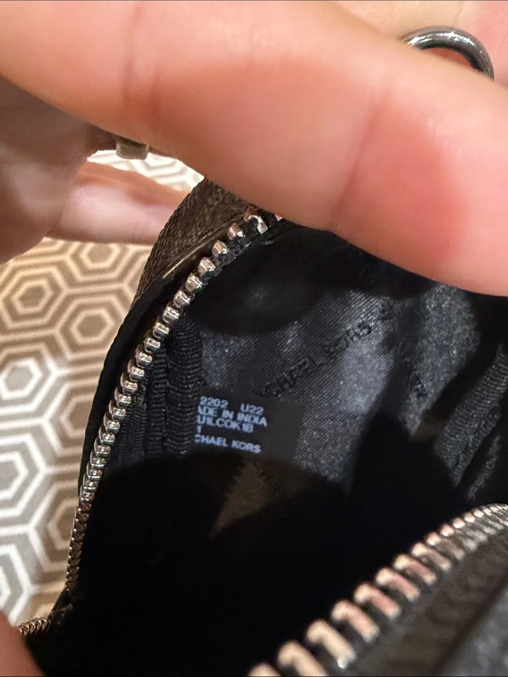 Michael Kors Men's Gray Signature Mini Backpack Key Charm